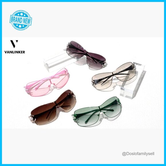 Oversized Y2K Wrap Around Sunglasses Trendy Frameless Shield Fashion Glasses main image 4